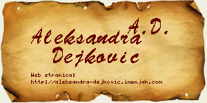 Aleksandra Dejković vizit kartica